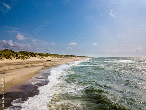 Slika na platnu Aerial view of the Sondervig Beach in Denmark - Europe