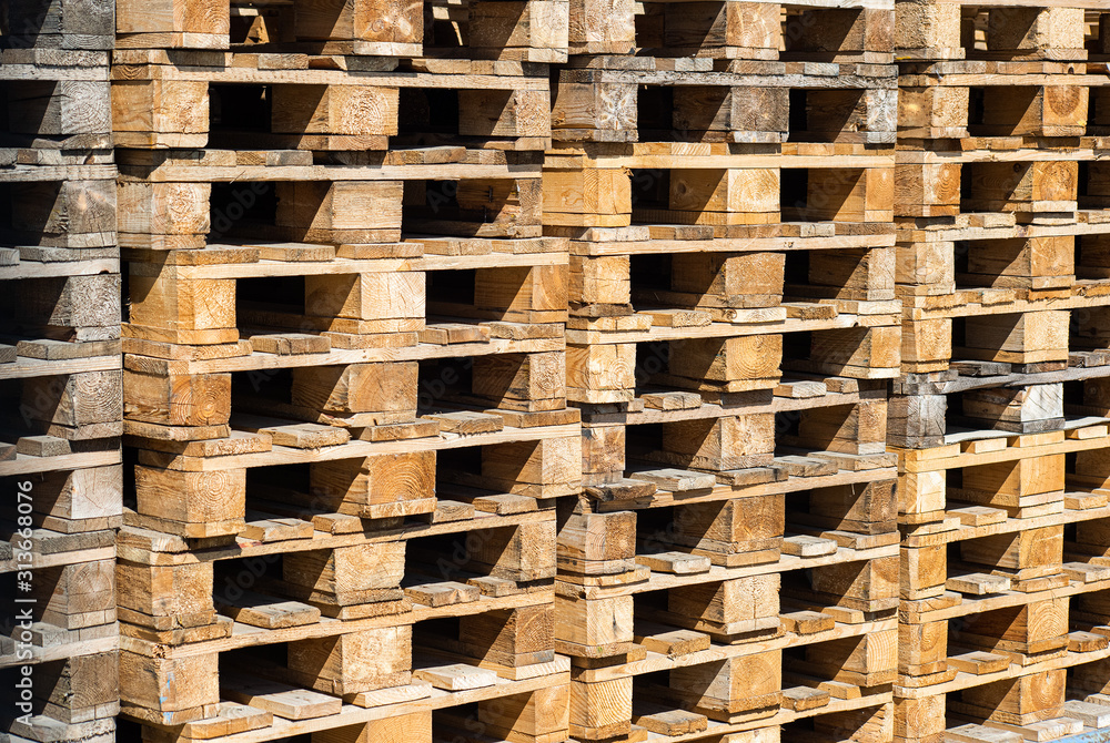 Stack of industrial wooden pallets Stack of industrial wooden pallets
