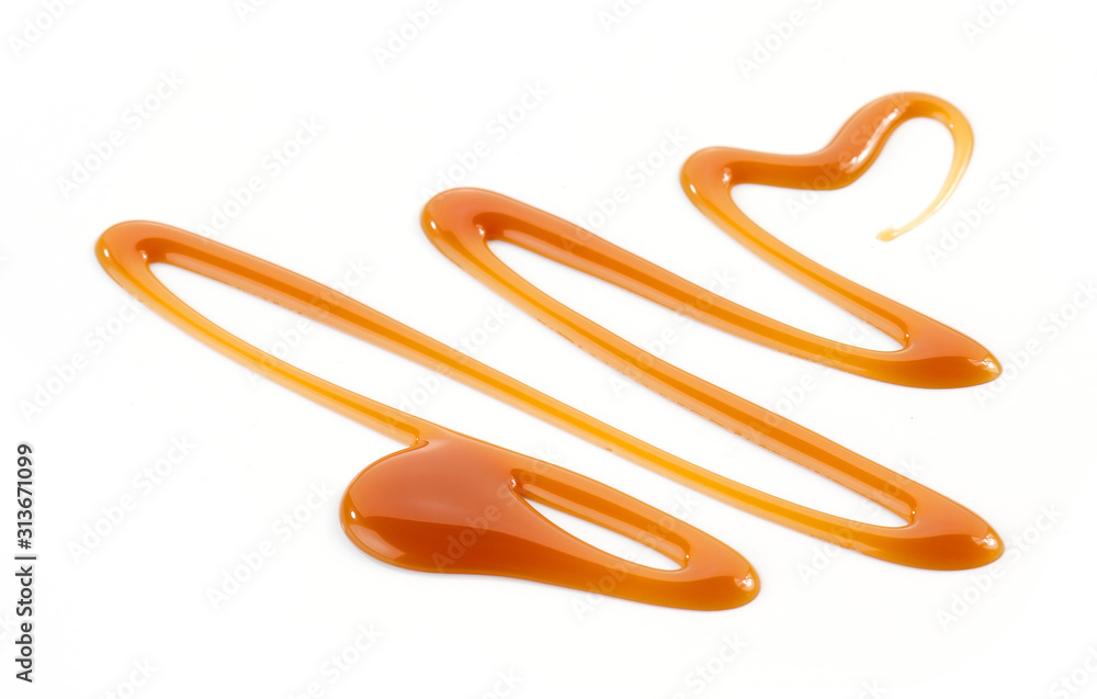 caramel sauce on white background caramel sauce on white background