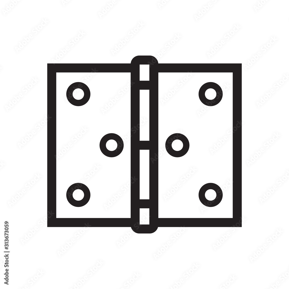 Hinge icon vector in line design Hinge icon vector in line design