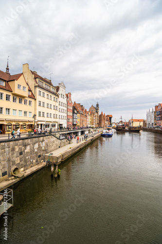 Gdansk, Poland - Juny, 2019: Streets of historical center of Gdansk city, Poland