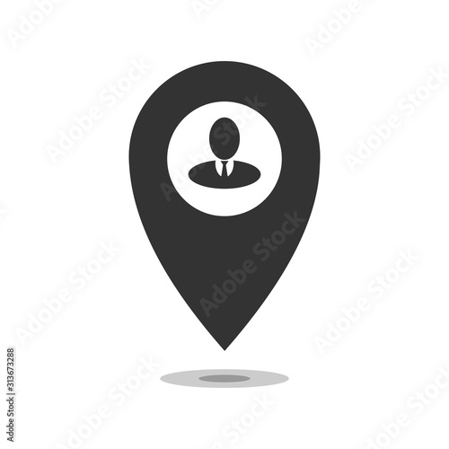 Free Download  Map pointer with businessman icon. Vector isolated on white background. - GFXLoad