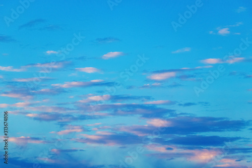 Blue sky with beautiful clouds during sunset_