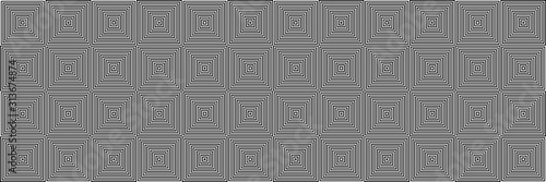 Abstract Seamless Black and White Geometric Pattern with Squares. Contrasty Optical Psychedelic Illusion. Striped Wicker Texture. Raster Illustration
