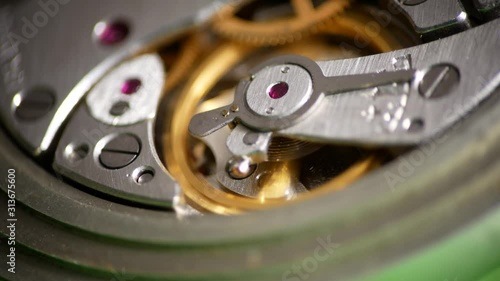 Wallpaper Mural Clockwork Mechanism Works with Spring and Metal Cogs. Torontodigital.ca