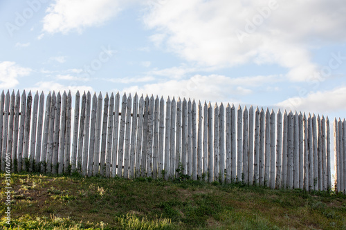 wooden defensive fortress wall ll in green hill