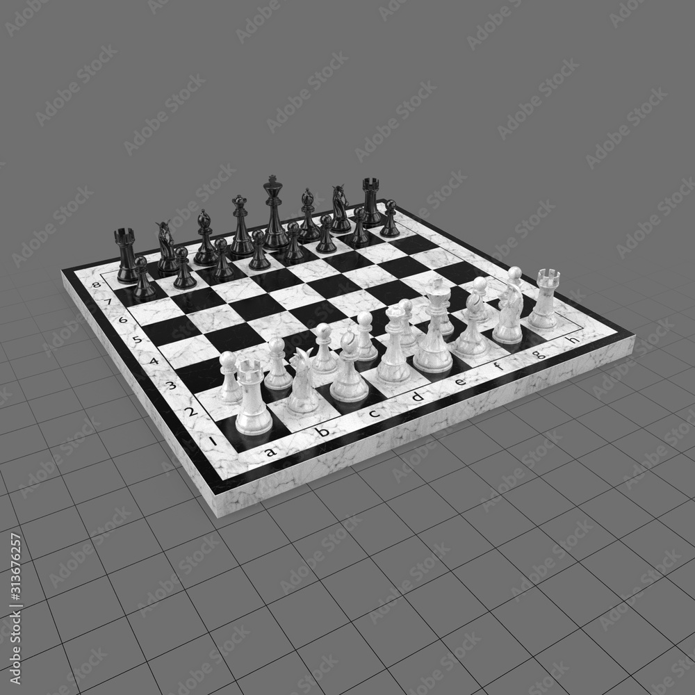 Chess Pieces & Board, 3D Props