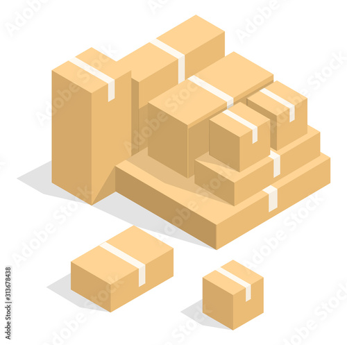 Stylish concept modern isometric vector Boxes illustration.