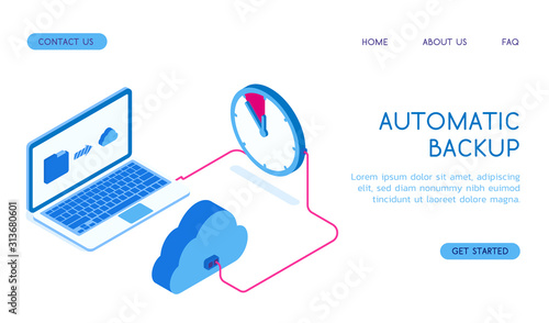 Modern concept automatic backup vector isometric illustration.