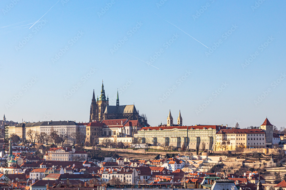View to Prague Castle with river Vltava