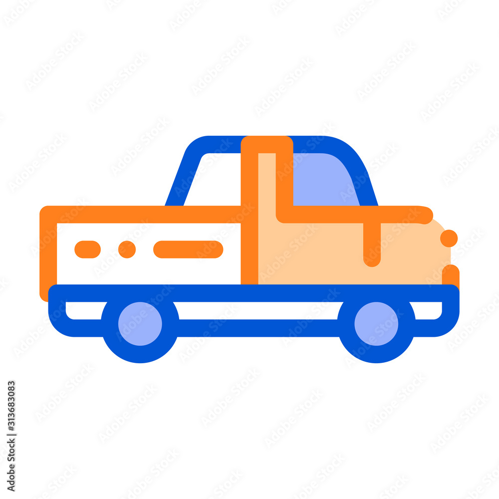 Agricultural Pickup Cargo Vector Thin Line Icon. Pickup Little Truck Carriage Machine For Conveyance Farm Tool. Machinery Transport Linear Pictogram. Illustration Agricultural Pickup Cargo Vector Thin Line Icon. Pickup Little Truck Carriage Machine For Conveyance Farm Tool. Machinery Transport Linear Pictogram. Illustration