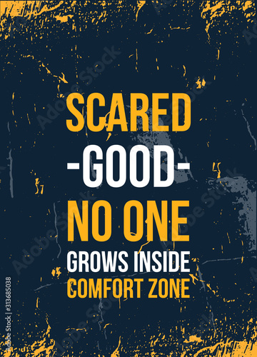 Comfort zone hipster poster quote. Inspirational typography, motivation. Good experience. Print design vector illustration.