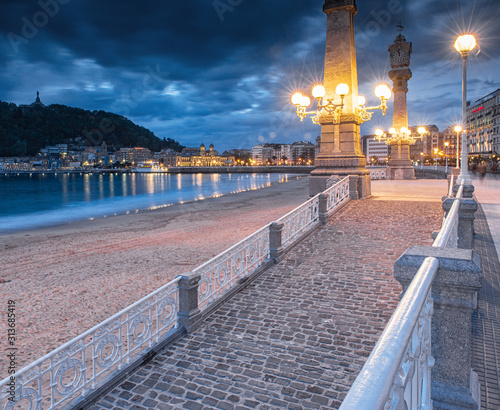 Night view on San Sebastian...