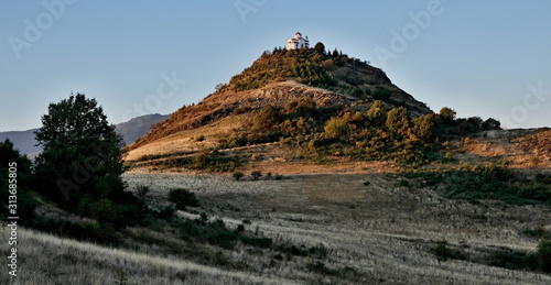 Greek church in the morning light. photo