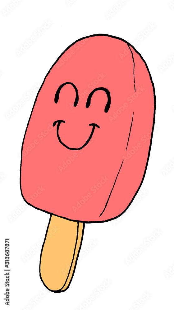Funny illustration of an icy pole with friendly smiley face Stock Illustration Adobe Stock