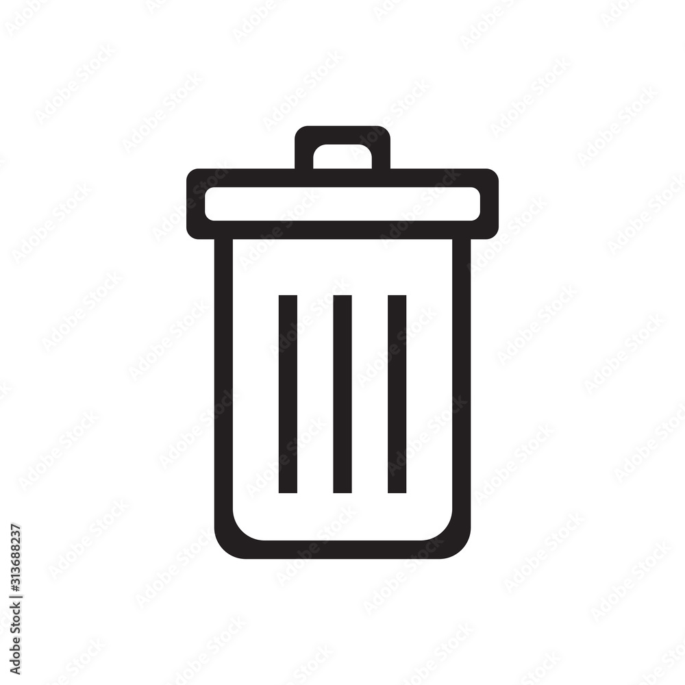 Trash icon vector in trendy style design Trash icon vector in trendy style design
