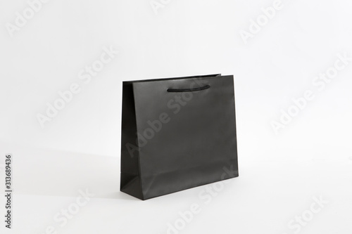 matte black paper bag horizontal small