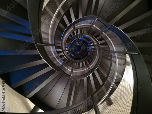 Spiral staircase bottom view