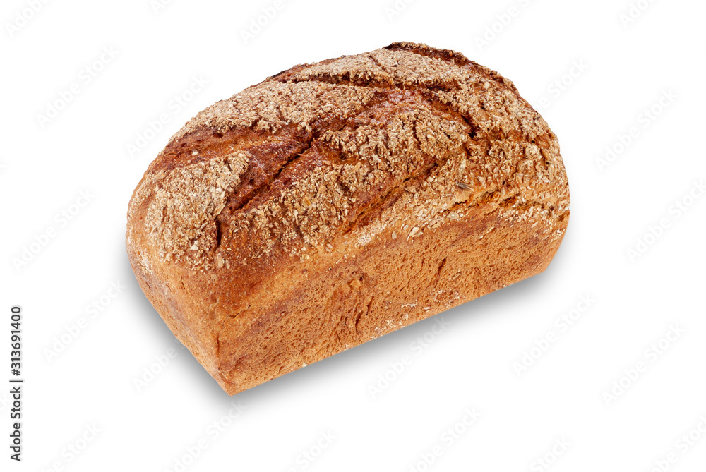 Fresh dark bread with  seeds