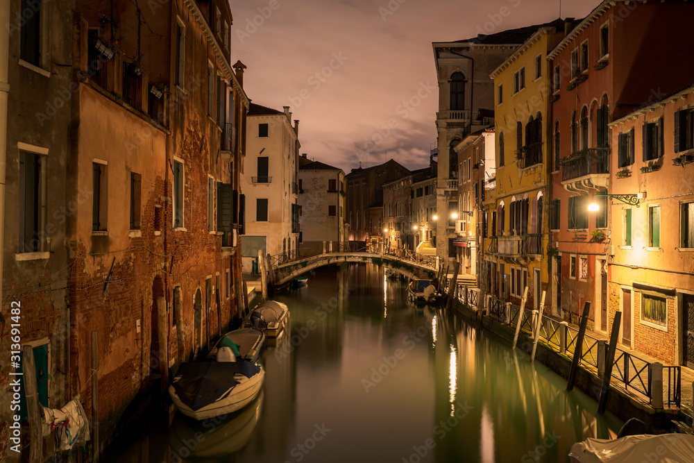 picturesque water canal in Venice 