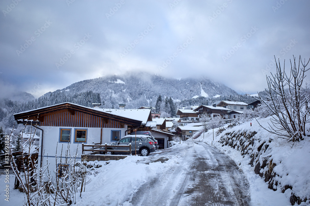 Fieberbrunn ski resort village in Tirol, Austria