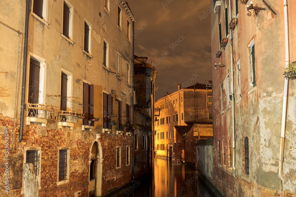 beautiful water canal in Venice 