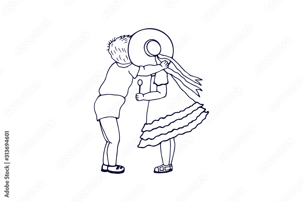 boy and girl are kissing. eps 10 vector stock illustration. boy and girl are kissing. eps 10 vector stock illustration.