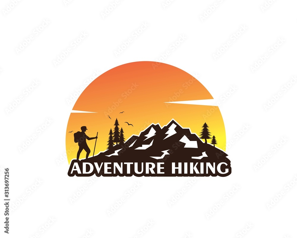 adventure hiking vector icon illustration design
