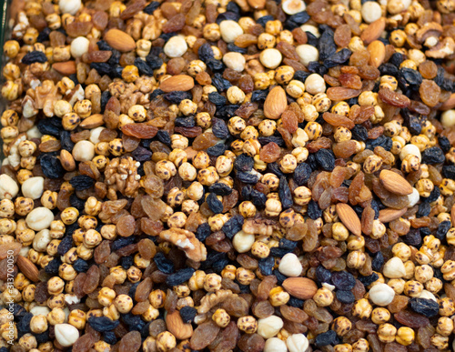 Close-up shot of dry mixed cookie. It contains multiple mixed products. It was photographed in Turkey.