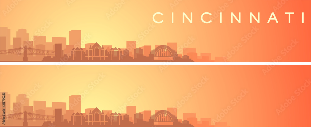 Cincinnati Beautiful Skyline Scenery Banner