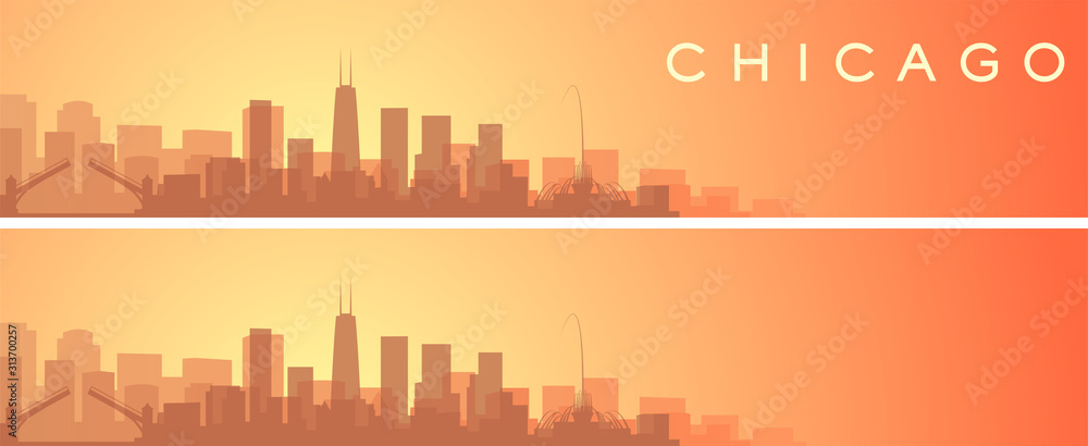 Chicago Beautiful Skyline Scenery Banner