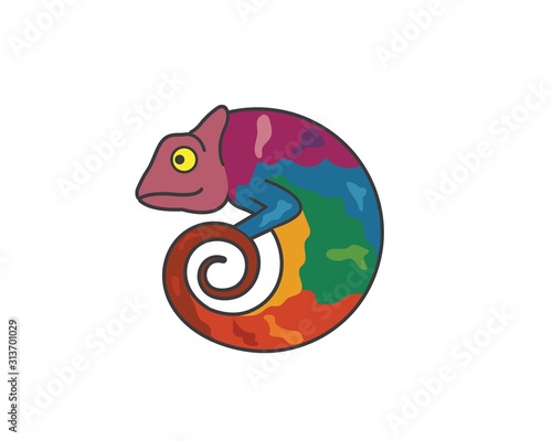 chameleon vector icon logo illustration design