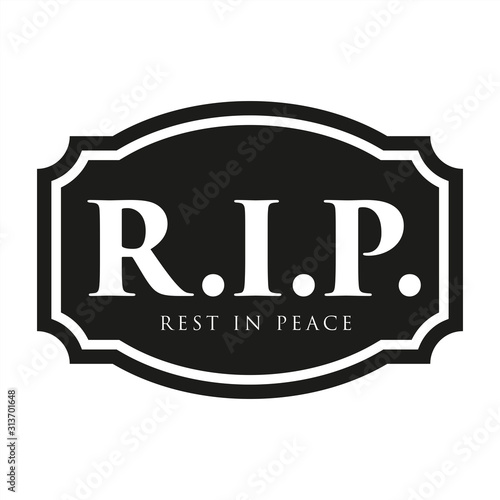 Rest in Peace sign black