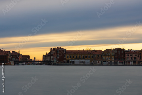 sunset in the city Venice Italy