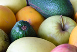 Variety Of Mixed Fresh Fruit Close-up Frame