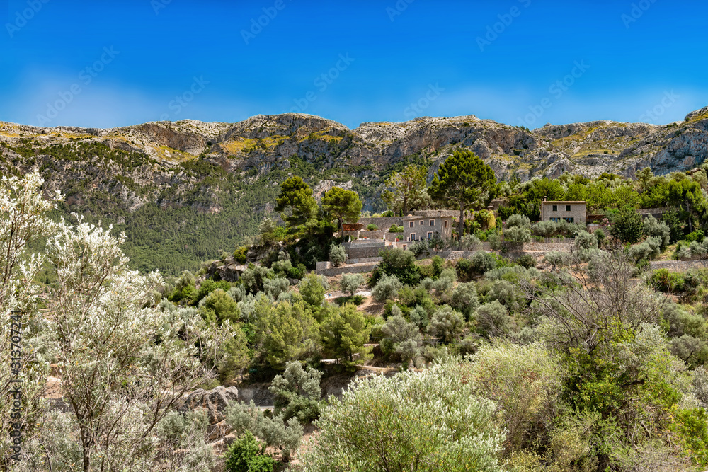 Mountain Village in the Tramuntana Mountains at the north coast of Mallorca