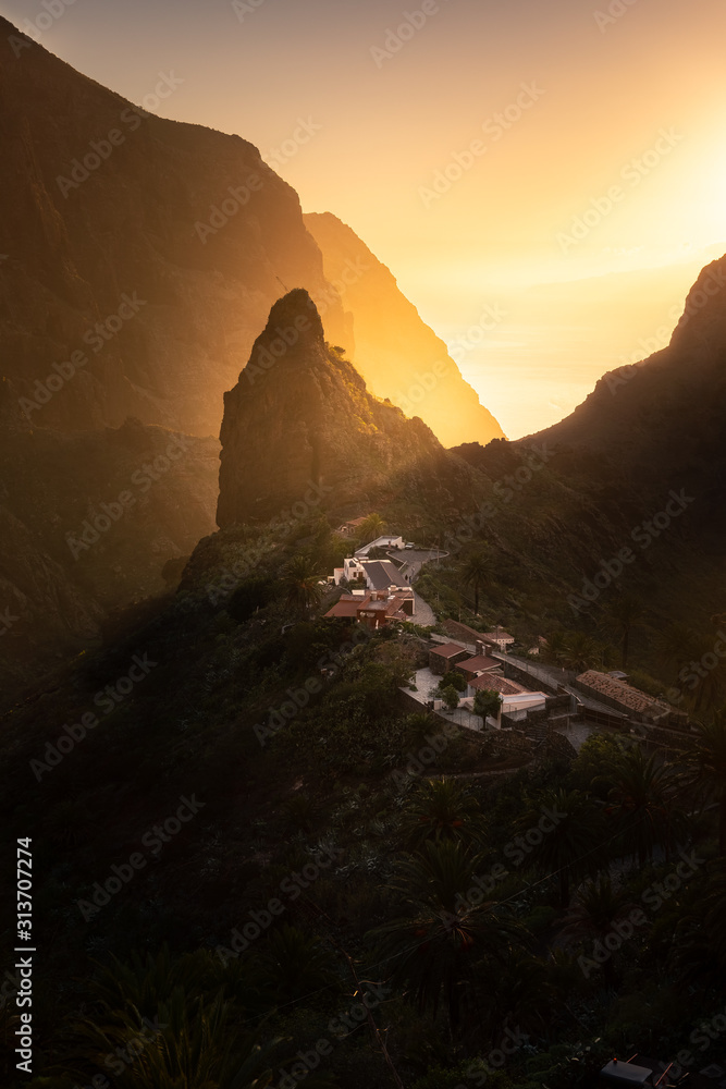 Masca town in the are of Los Gigantes cliffs in south Tenerife, Canary islands, Spain.