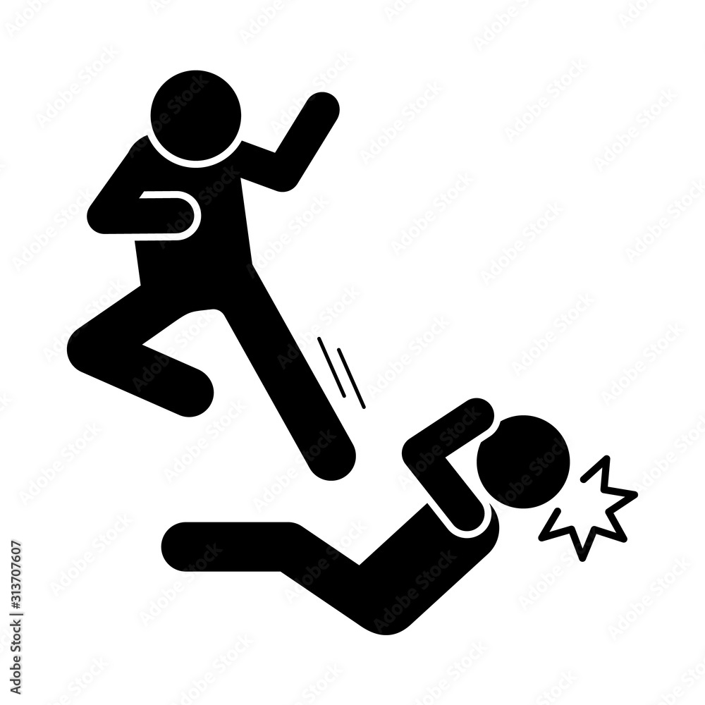 Men kick flying icon. Simple pictogram of fighting icons for ui and ux, website or mobile application Men kick flying icon. Simple pictogram of fighting icons for ui and ux, website or mobile application