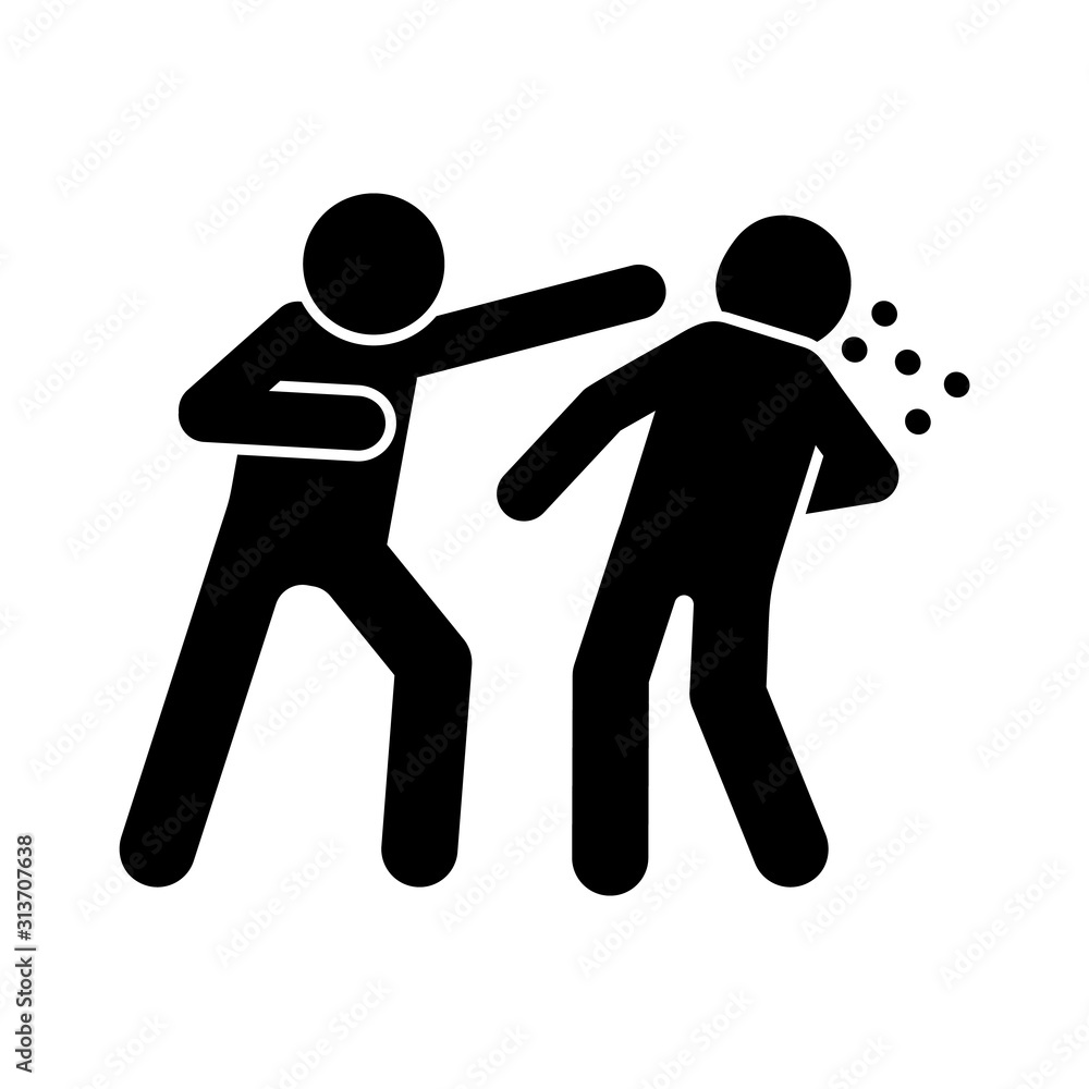 Jaw men kick hit icon. Simple pictogram of fighting icons for ui and ux, website or mobile application Jaw men kick hit icon. Simple pictogram of fighting icons for ui and ux, website or mobile application
