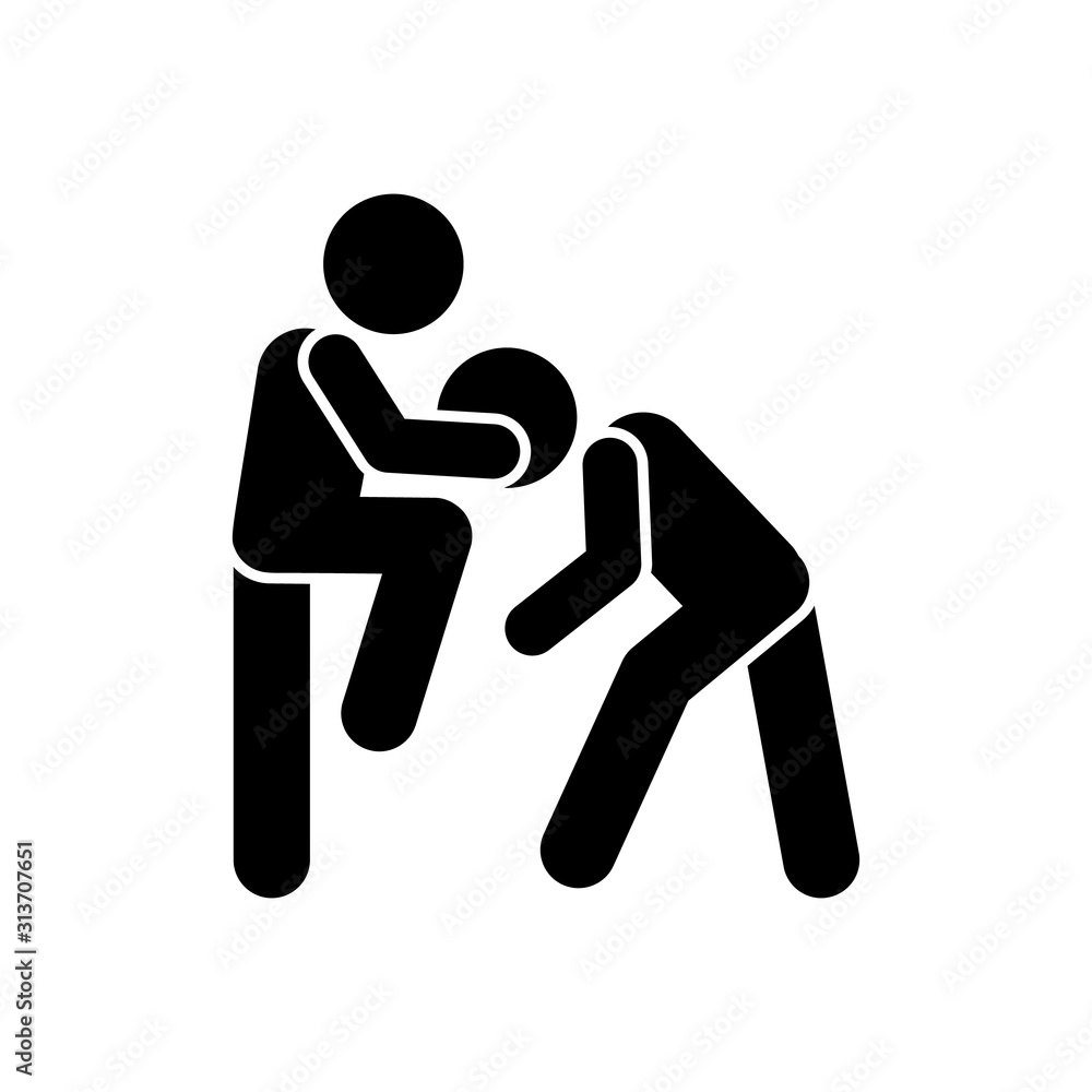 Head hit men icon. Simple pictogram of fighting icons for ui and ux, website or mobile application Head hit men icon. Simple pictogram of fighting icons for ui and ux, website or mobile application