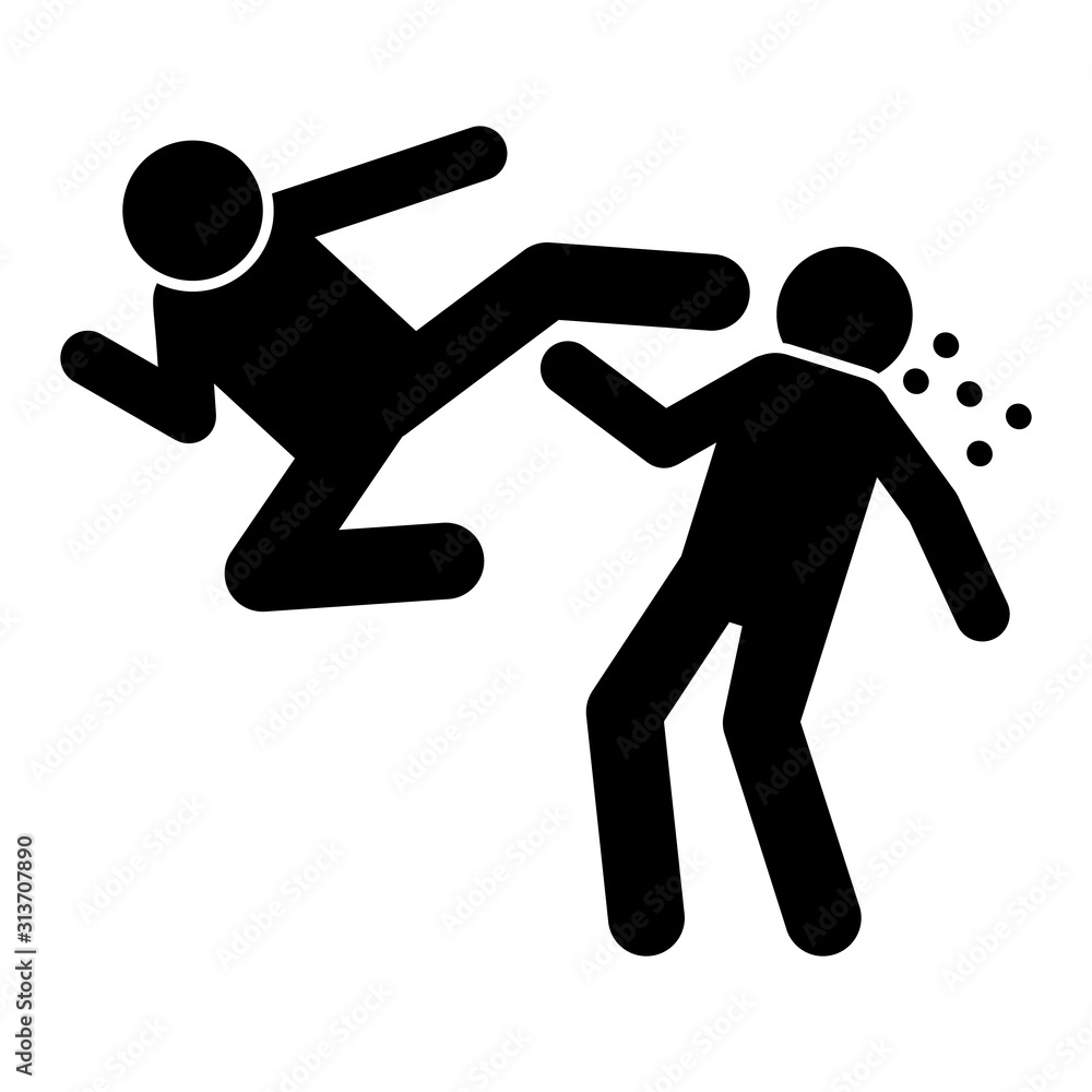Flying men blood icon. Simple pictogram of fighting icons for ui and ux, website or mobile application Flying men blood icon. Simple pictogram of fighting icons for ui and ux, website or mobile application