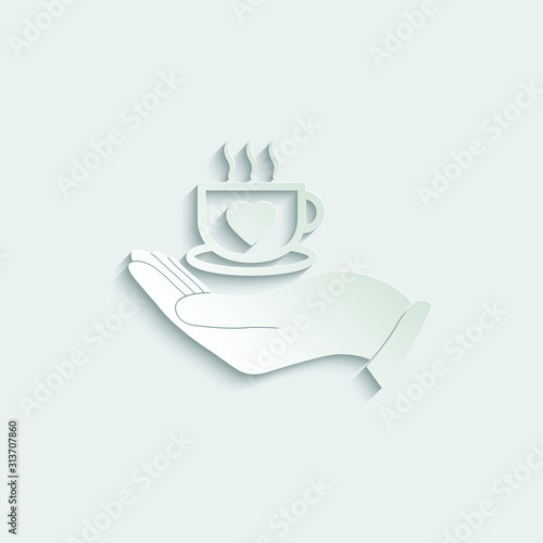 coffee icon hand holding cup icon vector. cafe logo