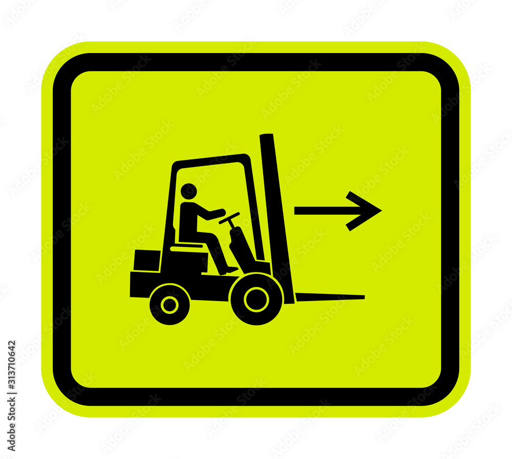 Forklift Point Right Symbol Sign Isolate On White Background,Vector Illustration EPS.10