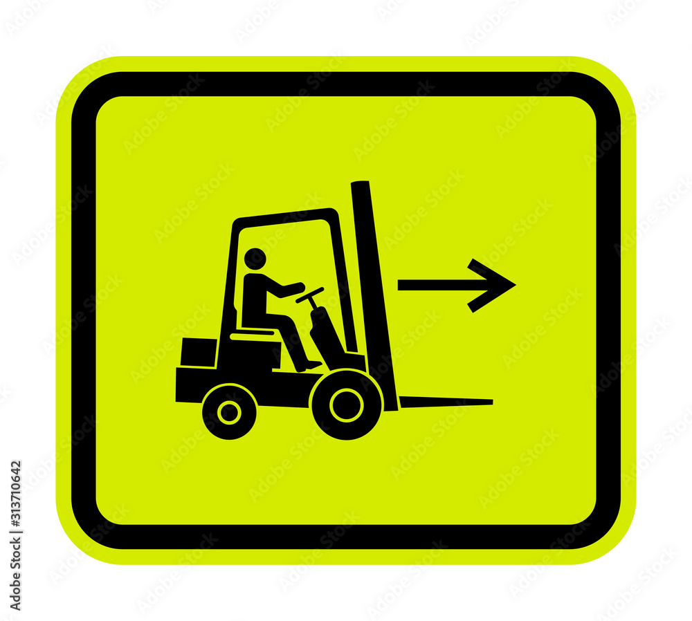 Forklift Point Right Symbol Sign Isolate On White Background,Vector Illustration EPS.10 Forklift Point Right Symbol Sign Isolate On White Background,Vector Illustration EPS.10
