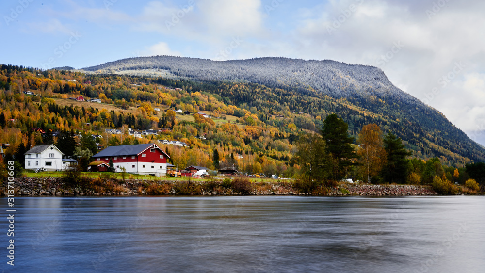 Gol Norway in autumn - obrazy, fototapety, plakaty 