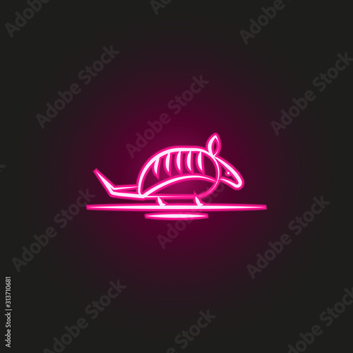 armadillo desert animal neon style icon. Simple thin line, outline vector of desert icons for ui and ux, website or mobile application