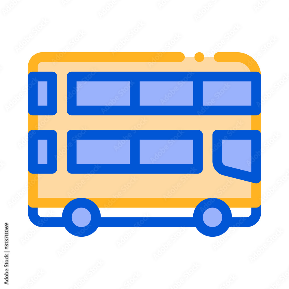 Public Transport Double-decker Bus Vector Icon Sign Thin Line. Double-decker Motor-bus, Urban Passenger Transport Linear Pictogram. City Transportation Passage Service Contour Illustration Public Transport Double-decker Bus Vector Icon Sign Thin Line. Double-decker Motor-bus, Urban Passenger Transport Linear Pictogram. City Transportation Passage Service Contour Illustration