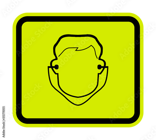 Symbol Wear Ear Plug Sign Isolate On White Background,Vector Illustration EPS.10