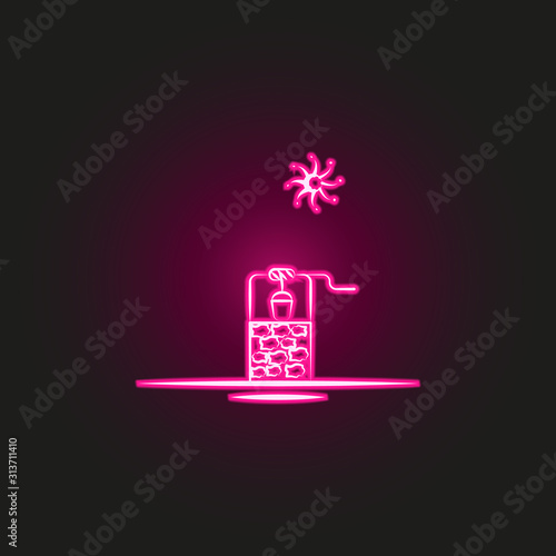 well, pit, desert neon style icon. Simple thin line, outline vector of desert icons for ui and ux, website or mobile application