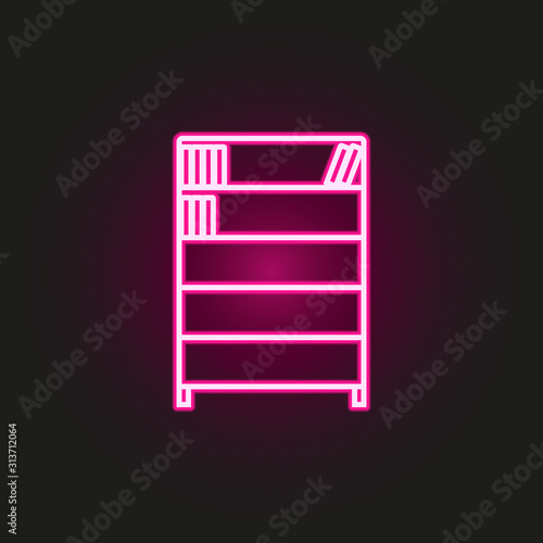 bookcase neon style icon. Simple thin line, outline vector of education icons for ui and ux, website or mobile application